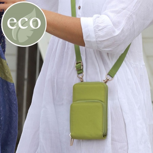 Recycled Nylon Lime Green Phone Bag by Peace of Mind